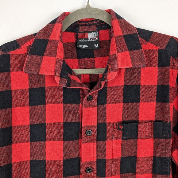 Southpole‎ Authentic Collection Mens Buffalo Plaid Flannel Shirt Lumberjack Red - Picture 1 of 8